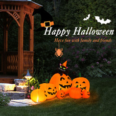 Halloween Inflatable Pumpkin with Cat Decoration  product image