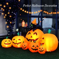 Halloween Inflatable Pumpkin with Cat Decoration  product image
