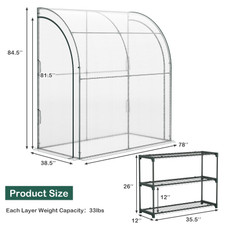 7 x 3.5 x 7-Foot Lean-to Greenhouse with Flower Rack product image