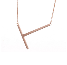 18K Gold-Plated Sideway Initial Necklace product image