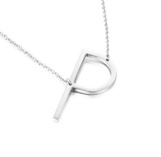 18K Gold-Plated Sideway Initial Necklace product image