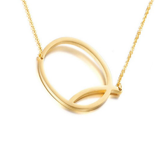 18K Gold-Plated Sideway Initial Necklace product image