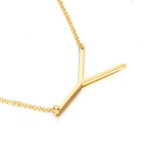 18K Gold-Plated Sideway Initial Necklace product image