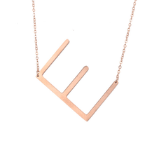 18K Gold-Plated Sideway Initial Necklace product image