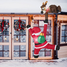 8.5 FT Christmas Inflatable Reindeer and Climbing Santa Claus product image