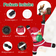 8.5 FT Christmas Inflatable Reindeer and Climbing Santa Claus product image
