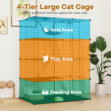 4-Tier Cube Cat Cage with Comfy Hammock product image