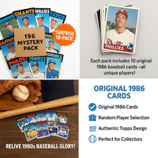 1986 Vintage Baseball Cards – Surprise 10 Pack (Original Topps Collection) product image