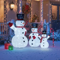3-Piece Pre-Lit 3D Snowman Set with 270 LED Lights product image