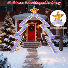 8.8 FT Christmas Tree-Shaped Archway with Adjustable Lights product image