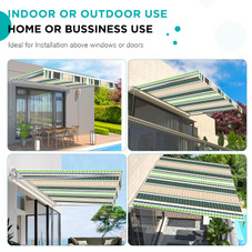 13'×8' Outdoor Manual Retractable Awning Sun Shade product image