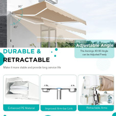 10'×8' Outdoor Manual Retractable Patio Awning  product image