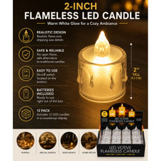 Decorative Warm White LED Candle (12-Pack) product image