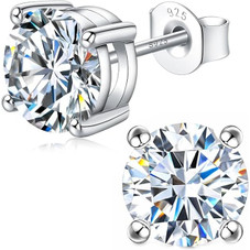 925 Sterling Silver Moissanite Stud Earrings product image