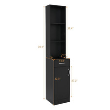 Barber Hair Stylist Storage Cabinet with 5 Compartments and Shelf product image