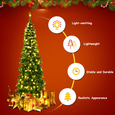 7.5 ft Pre-Lit Hinged Pencil Christmas Tree  product image