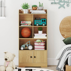 Freestanding Bookshelf with 2-Door Storage Cabinets product image