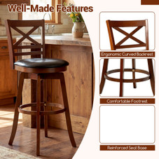 30.5” Swivel Barstools with Ergonomic Curved Backrest (Set of 2/4) product image