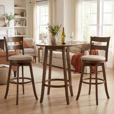 30.5” Swivel Barstools with Backrest and Upholstered Seat (Set of 2/4) product image