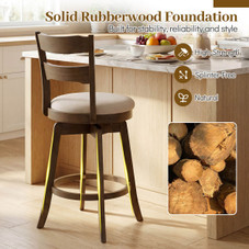 30.5” Swivel Barstools with Backrest and Upholstered Seat (Set of 2/4) product image