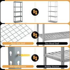 5-Tier Metal Shelving Unit with Five-Layer Storage (4-Pack) product image