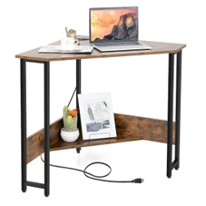 Triangle Computer Desk with Power Outlets product image