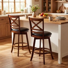 25” Swivel Counter Barstools with Backrest (Set of 2 or 4) product image