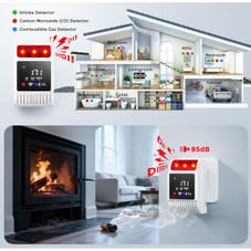 HAKOL 6-in-1 Carbon Monoxide, Smoke & Natural Gas Detector product image