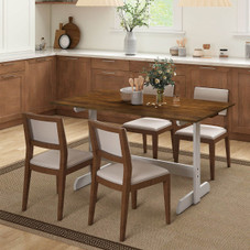 55” Dining Table for 4-6 People with Wide Pedestal Base product image