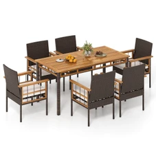 7-Piece PE Wicker Patio Dining Set with 1.97” Umbrella Hole product image