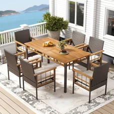 7-Piece PE Wicker Patio Dining Set with 1.97” Umbrella Hole product image