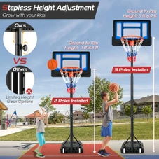 Kids Basketball Hoop with Adjustable Height and Built-in Wheels product image