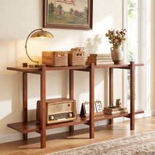 2-Tier Wood Bookshelf with Rubberwood Legs product image