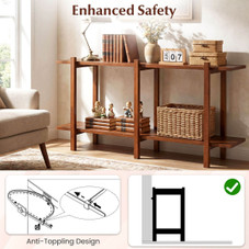 2-Tier Wood Bookshelf with Rubberwood Legs product image