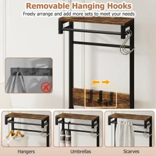 7-in-1 Hall Tree with Shoe Bench product image