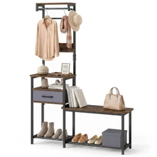 7-in-1 Hall Tree with Shoe Bench product image