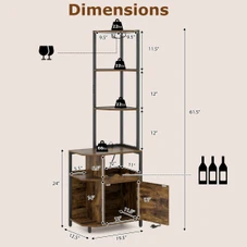 Corner Bar Cabinet with LED Lights and Charging Station product image