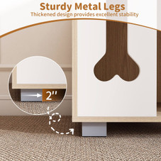 Dog Bed Side Table with Bone-Shaped Window and Sturdy Metal Legs product image
