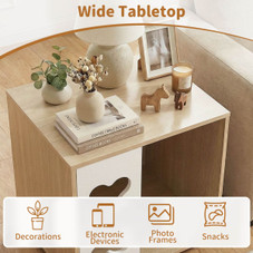 Dog Bed Side Table with Bone-Shaped Window and Sturdy Metal Legs product image