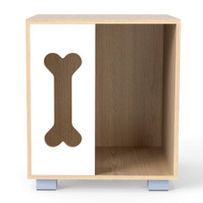 Dog Bed Side Table with Bone-Shaped Window and Sturdy Metal Legs product image