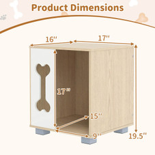 Dog Bed Side Table with Bone-Shaped Window and Sturdy Metal Legs product image
