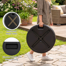 Fillable Patio Umbrella Base with Built-In Wheels and Grooved Handle product image