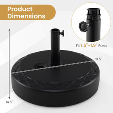 Fillable Patio Umbrella Base with Built-In Wheels and Grooved Handle product image