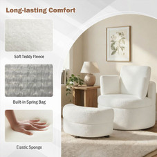 360° Swivel Accent Chair with Half Moon Storage and 3 Pillows product image