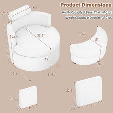 360° Swivel Accent Chair with Half Moon Storage and 3 Pillows product image