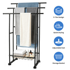 3-Tier Freestanding Bathroom Towel Rack product image