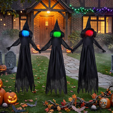 4.3-foot Halloween Light Up Witch Decoration (3-Pack) product image