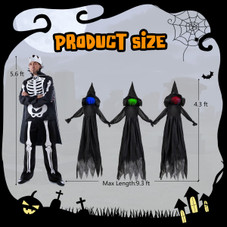 4.3-foot Halloween Light Up Witch Decoration (3-Pack) product image