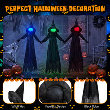 4.3-foot Halloween Light Up Witch Decoration (3-Pack) product image