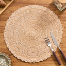 Round Woven Placemat with Braid Edge product image